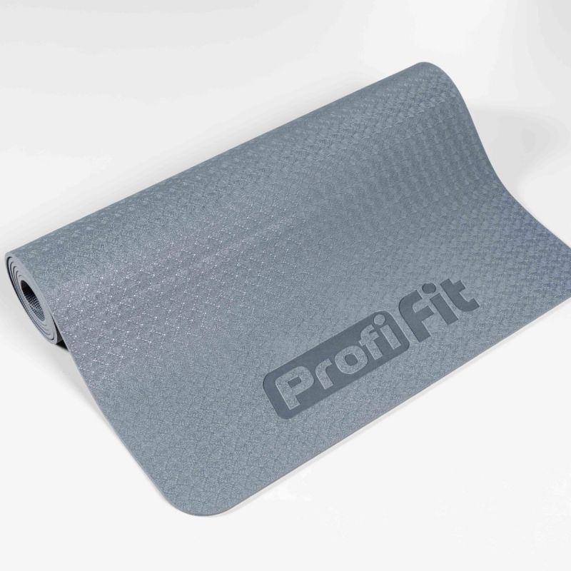 Коврик для йоги и фитнеса СТАНДАРТ (графит) 5 мм PROFI-FIT
