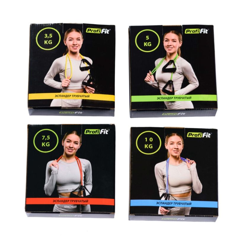 Эспандер трубчатый красный, сопротивление 7,5 кг PROFI-FIT РАСПРОДАЖА