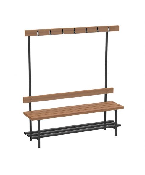 Скамья для раздевалок с вешалкой (односторонняя) 2 м ZAVODSPORTA