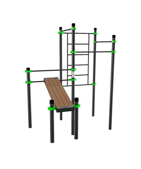 W230 Воркаут (наклонная скамья, 3 перекладины, шведская стенка) ZAVODSPORTA