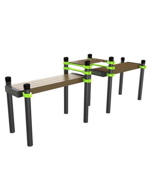 W263 GTO Скамья гимнастическая горизонтальная с упором для ног (двойная) ZAVODSPORTA