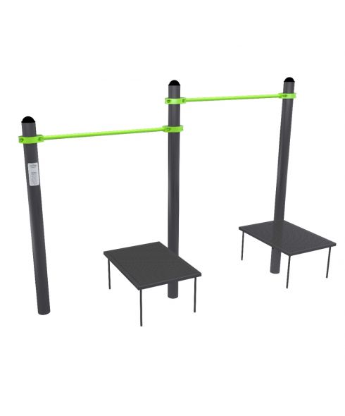 W333 GTO Перекладины разноуровневые для подтягивания из виса лежа на низкой перекладине ZAVODSPORTA