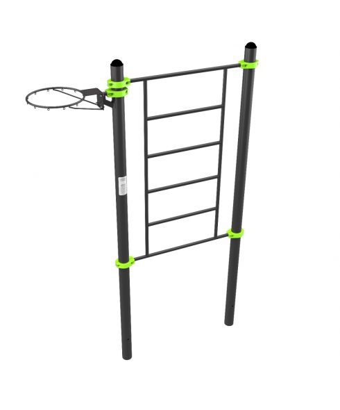 W364 GTO Гимнастический снаряд (шведская стенка) с баскетбольным кольцом ZAVODSPORTA